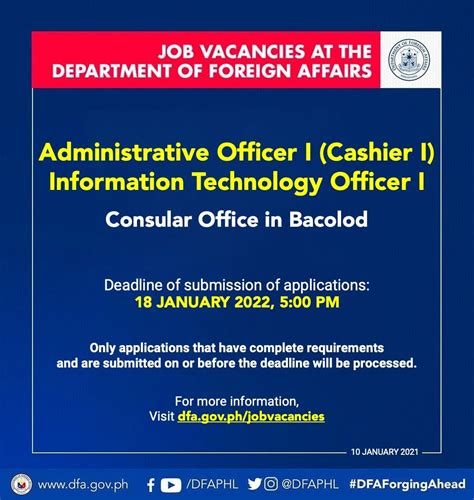dfa job opportunities|JOB VACANCY ALERT‼️‼️ Visit dfa.gov.ph/jobvacancies.